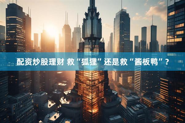 配资炒股理财 救“狐狸”还是救“酱板鸭”？